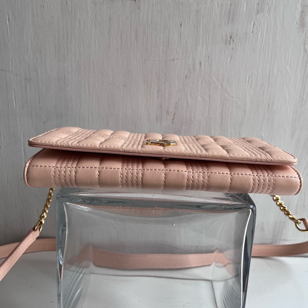 BURBERRY - Lola Quilted Leather Wallet on a Strap-Peach Pink - Picture 6 of 15